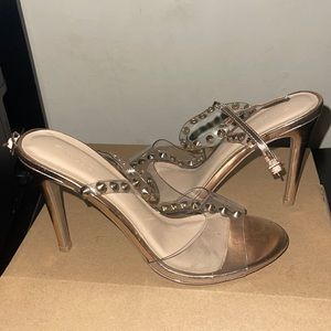 Fashionova caught in the middle heeled sandals rose gold